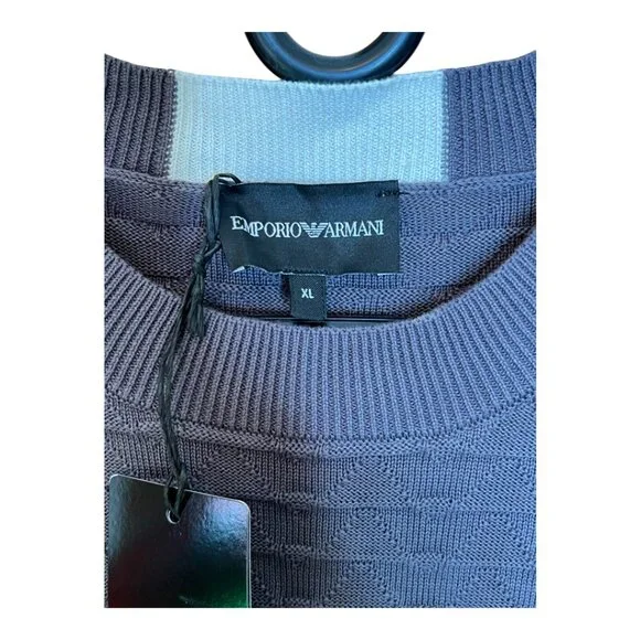 Emporio Armani Knit Sweater Dark Grey Size XL - Picture 4 of 8